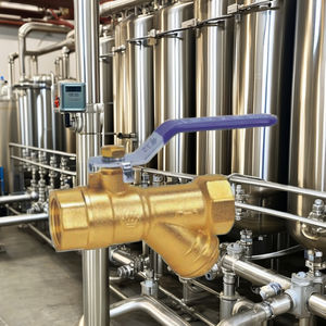 Haute qualité laiton robinet à boisseau sphérique filtre usine vente en ligne Chine filetage Standard eau <span class=keywords><strong>gaz</strong></span> température normale activation manuelle - Product Image 2