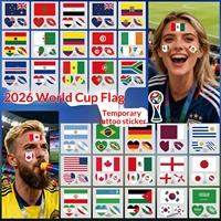 Tatouages temporaires pour le visage 2026 personnalisés, motifs géométriques drapeau national, papier transfert à l'eau, imperméables/résistants à la transpiration, non toxiques