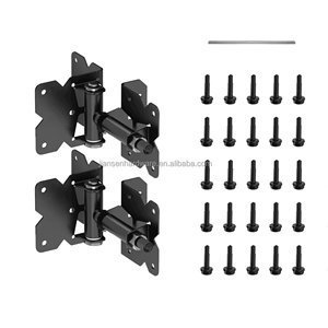 Charnière de porte de clôture de jardin en stock local américain Charnière de porte de clôture en bois par gravité en acier noir Charnière de porte de clôture en vinyle PVC (1 paire) - Product Image 1
