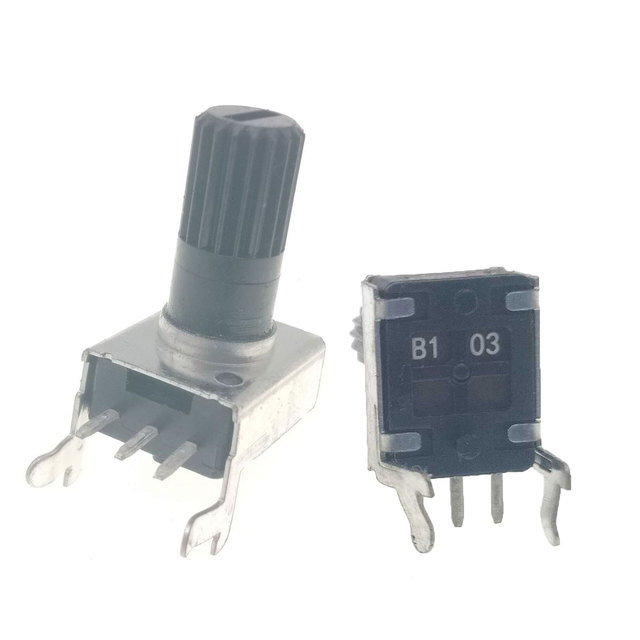 RV09 Horizontal 12.5mm Shaft 10K Potentiometer RV09 Adjustable Resistor 0932 3Pin Rotary Potentiometer 10K (Mark B103)