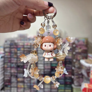 Nouveaux accessoires pour téléphone 2025 pour téléphone à perles BUER Childhood et breloques pour sac, cordon en métal, sangle en cristal, porte-clés en cuir - Product Image 2