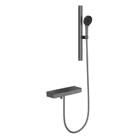 Kits de douche thermostatiques pour hôtel Eau à 2 voies avec barre coulissante réglable en hauteur Comprend un mitigeur de douche et une tête de pulvérisation à jet