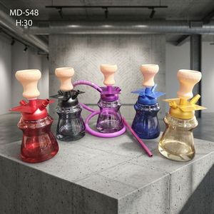 <b>Acrylic</b> LED Hookah Mini Shisha Bottle Straight Type <b>Mirror</b> Finish Plastic Water Pipe Gift Box Custom Logo - Product Image 2