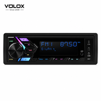 VOLOX 6-CH-RCA 1 DIN Araba Oynatıcısı için 50Wx4 Yüksek Güçlü 7 Renkli Işıklar Stereo Çift USB Uzaktan Kumandalı FM Verici