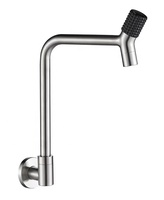Robinet mural haut en acier inoxydable SUS 304 pour lavabo de salle de bain, eau froide uniquement, avec cartouche céramique, pour machine à laver