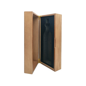 Cajas de vino de madera maciza con tapa abatible, personalizables con logotipo, cajas para una sola botella de vino tinto, para licores importados - Product Image 3