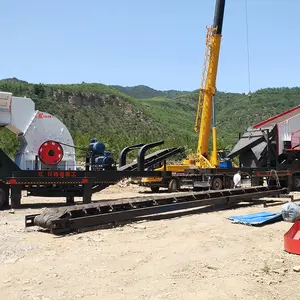 Wheel Typed Mobile Stone Crushing Station 150 Tph Mobile Hammer Crusher With Vibrating Screen