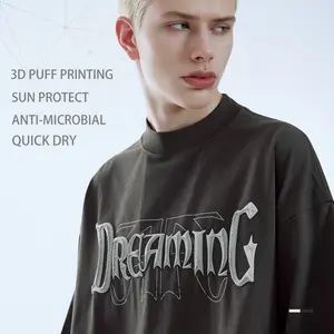 INFLATION Custom 3D Puff Printing T-shirt Quick Dry Cool Fabric Oversized Tshirt Unisex Cut And Sew T-shirt