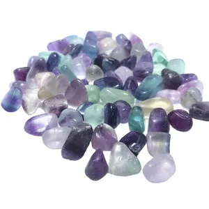 cheap price natural rainbow fluorite crystal stone gravel fluorite tumbled stones