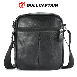 กระเป๋าหนังแท้ BULLCAPTAIN สำหรับผู้ชาย กระเป๋าสะพายข้างใส่แล็ปท็อปสำหรับธุรกิจ พร้อมช่องซิปหลายช่อง สายสะพายปรับได้ - Product Image 6