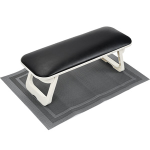 Foldable <b>Black</b> Leather Nail Arm Rest Hand <b>Pillow</b> with Mat Set Non Slip Soft Cushion Holder for Professional Nail Salon Table - Product Image 1