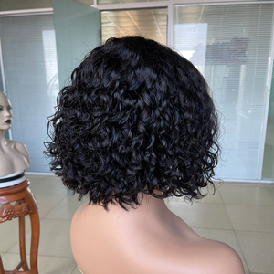 Venta al por mayor de pelucas de cabello humano natural con cierre de encaje Pre arrancado sin pegamento de encaje de onda profunda Peluca de Bob corto 100% cabello humano virgen - Product Image 4