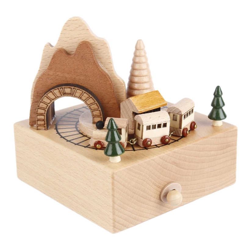 Wood- Cave train (dark color) (gift bag)