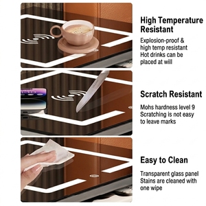 Comodino Intelligente con Cassaforte Integrata, Ricarica Wireless e Luce LED a 3 Colori, <span class=keywords><strong>Tavolino</strong></span> <span class=keywords><strong>da</strong></span> Notte in Vetro Temperato con USB-C per Camera <span class=keywords><strong>da</strong></span> <span class=keywords><strong>Letto</strong></span> - Product Image 4