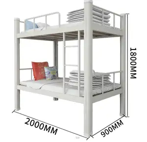 ホーム家具モダンメタルベッド学生寮省スペースハイフットデザインダブルデッカーベッド二段ベッドメタル