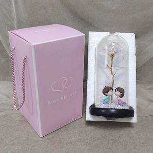 M-1337 Beauté Et Bête 22cm Haute Éternelle Rose A MENÉ La Lumière En Verre - Product Image 2