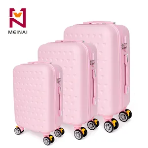 旅行のための高品質の大きなピンクの旅行荷物パーソナライズされた荷物セットトロリースーツケース