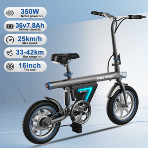 Venta al por Mayor 16 "   Bicicleta Eléctrica Plegable Portátil 525PEAK, Alcance de 60 km, 25 km/h, Cuadro de Acero, Paseos de Fin de Semana para Parejas - Product Image 6