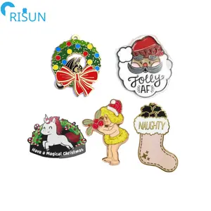 Recuerdos personalizados esmalte suave emblema de Navidad alfileres de solapa insignias broches personalizado Navidad esmalte Pin