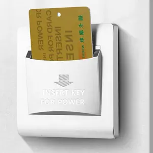 Interruptor de pared de Hotel para ahorro de energía, interruptor de llave de tarjeta de hotel con color dorado blanco y swith enchufe