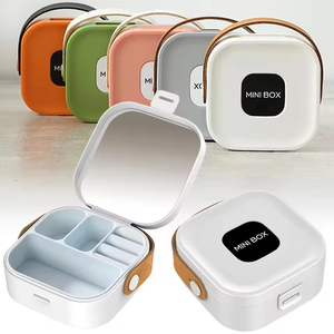 Luxurious Mini Travel Jewelry Storage <b>Box</b> Handle Custom Logo Portable Rectangle Plastic Organizer for <b>Rings</b> Earrings Necklaces - Product Image 4