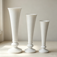 Vase sur pied géant blanc, vases en verre antique pour la décoration de mariage, vases sur pied pour la décoration intérieure