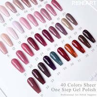 Lot de 40 Couleurs de Vernis Gel UV Professionnel – Fournisseur OEM ODM – Collection de Vernis Gel Monophase Effet Transparent Nude et Gelée