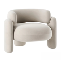 Fauteuil individuel modulaire moderne nordique minimaliste avec revêtement en tissu, design Alien, en bois, pour salon, chambre et loisirs
