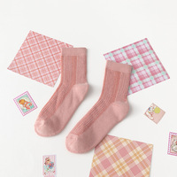 Nouvelle Arrivée en Gros Chaussettes Rose Personnalisées pour Femme, en Spandex, Motif Animal de Dessin Animé, Été Printemps, Confortables, Épaisseur Standard