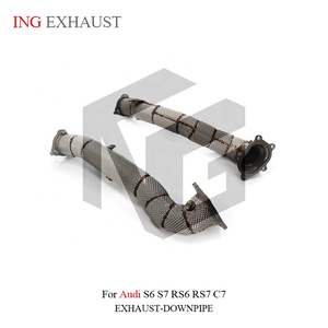 ING Downpipe en acier inoxydable thermosoudé pour <span class=keywords><strong>Audi</strong></span> <span class=keywords><strong>S6</strong></span>/S7/RS6/RS7 C7 – Pièces d'échappement haute performance à flux élevé – Vente en gros - Product Image 4