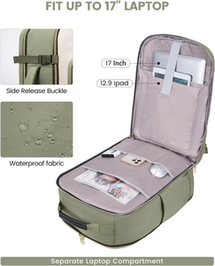 Sacs de voyage approuvés par la TSA pour les voyages d'une nuit, 40L/50L/56L, sacs de voyage pour le week-end, sacs de voyage d'affaires, sac à dos de voyage pour ordinateur portable 17 pouces avec 3 cubes de rangement - Product Image 6