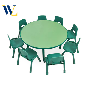 Đa-Màu Sắc Có Thể Điều Chỉnh Chiều Cao Trẻ Em Bàn Và Ghế Đặt Mẫu Giáo Đồ Nội Thất-Vòng Bàn Bằng Gỗ Và Chỗ Ngồi Cho Các Trường Học Sử Dụng - Product Image 1
