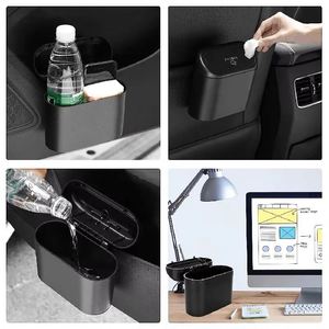 Portable Hanging Mini <b>Car</b> Trash Can Wastebasket With Lid for <b>Car</b> Office Home Auto Storage Bin Accessories - Product Image 6