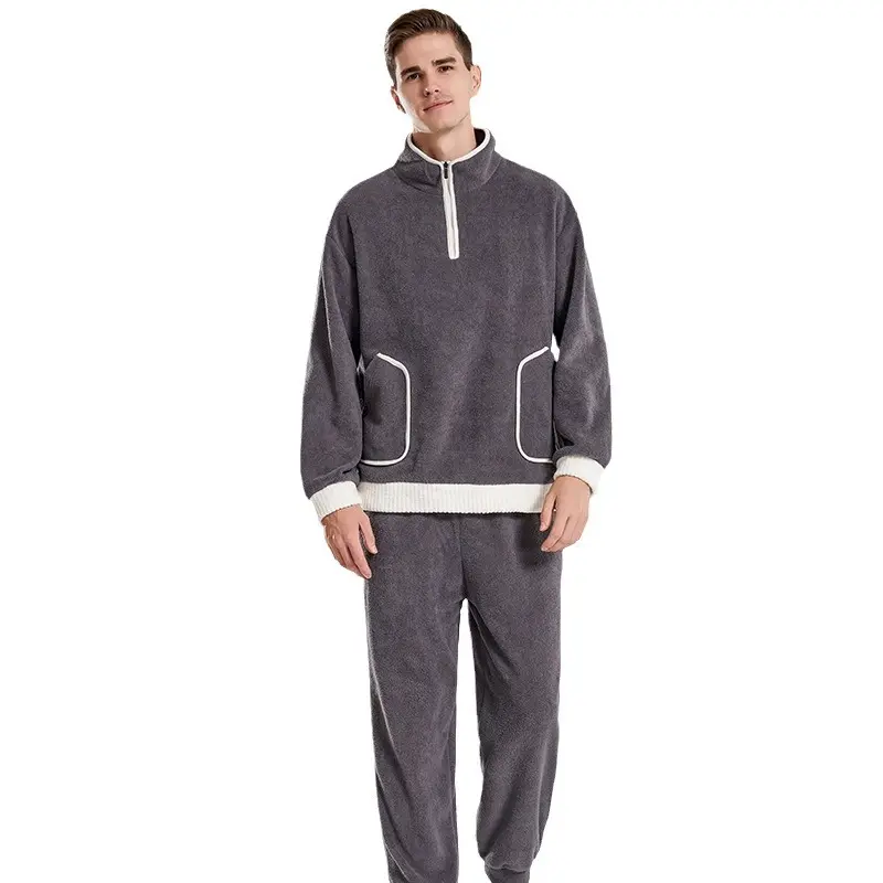 Haute qualité Myrica velours Couple pyjamas maison vêtements automne et hiver épaissi vêtements d'extérieur hommes femmes