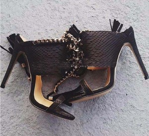 Sandalias de Tacón Alto con Cadena Metálica Sexy, Tiras con Flecos, Sandalias de Tacón de Aguja para Mujer, Zapatos de Fiesta con <span class=keywords><strong>Cordones</strong></span> - Product Image 5