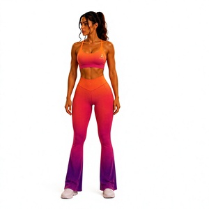 Conjunto de Leggings Degradados para Mujer, Sujetador Deportivo, Ropa Deportiva para Yoga, Ropa de Fitness, Etiqueta Privada Personalizada, OEM, ODM - Product Image 1