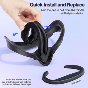 Accessori per giochi di realtà virtuale per Oculus Quest 2, maschere per il viso in pelle sintetica che bloccano la luce, prevengono il sudore e sono traspiranti - Product Image 4