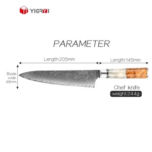 Luxus Massivholz harz Waben griff Damaskus VG10 Stahl 67 Schichten Chef Küchenmesser - Product Image 2