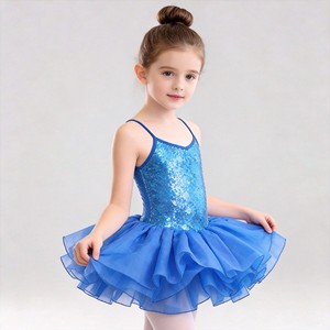 Robe de tutu de ballet à paillettes pour filles, justaucorps de danse scintillant, jupe en tulle, costume de performance de ballerine - Product Image 6