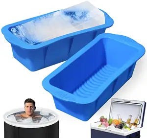 Big Large 2 Pack 4,5 lbs Total Cubos de hielo Enfriadores Cold Plunge Reutilizable Bandeja de cubitos de hielo de silicona Cold Plunge Accesorios