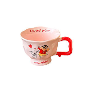 แก้วเซรามิคลายการ์ตูนเครยอนชินจังพร้อมหูจับ สีชมพู ฟ้า เขียว เหลือง แก้วเดี่ยวสำหรับเด็กและคู่รัก - Product Image 4