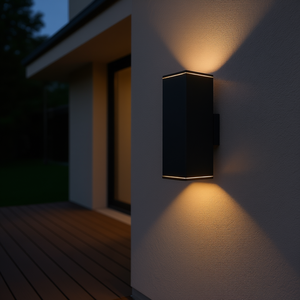 Applique murale extérieure Mirrea 18 pouces en aluminium noir mat, luminaire LED rectangulaire étanche pour patio - Product Image 2