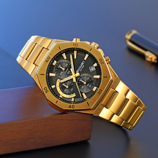 SKMEI 2452 High-end Quartz Sport Men Watch Octagonal Case Waterproof Relojes Trendy Style New Promotion Watch