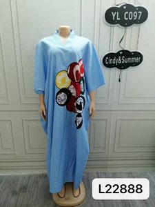 26 Large Polyester Loose Fit Jacket Mothers Plus Size Wholesale Export Women's <strong>Clothing</strong> Striped Casual Balloon Embroidery - Product Image 6