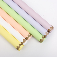 Papier d'emballage pour bouquet de fleurs de qualité supérieure, couleur unie, bord doré, brillant, imperméable, emballage floral, emballage cadeau, fournitures pour fleuristes