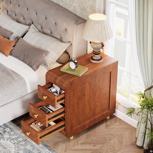 Nightstand with Drawers, Narrow <strong>Bedside</strong> <strong>Table</strong> with Storage, Country Style Side <strong>Table</strong> with Drawers <strong>Skinny</strong> Night Stand End <strong>Table</strong> - Product Image 3