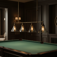 Lampe suspendue en laiton vert foncé au design moderne, style Edison, pour table de billard, luminaire suspendu d'intérieur, lustre rectangulaire