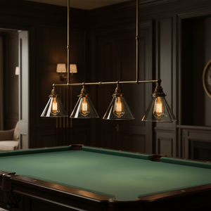 Lampe suspendue en laiton vert foncé au design moderne, style Edison, pour table de billard, luminaire suspendu d'intérieur, lustre rectangulaire - Product Image 3