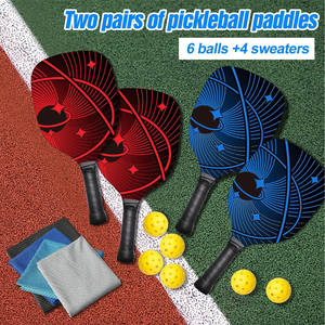 Juego de palas de pickleball, 4 palas, 6 pelotas, 4 toallas, 1 bolsa, antideslizante, forma estándar, equipo deportivo para exteriores - Product Image 2