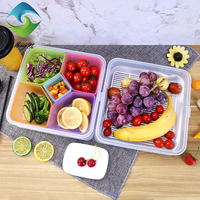 Boîte à bento en plastique PP double couche colorée de nouvelle conception, boîte à lunch portable pour fruits avec poignée, certifiée BSCI